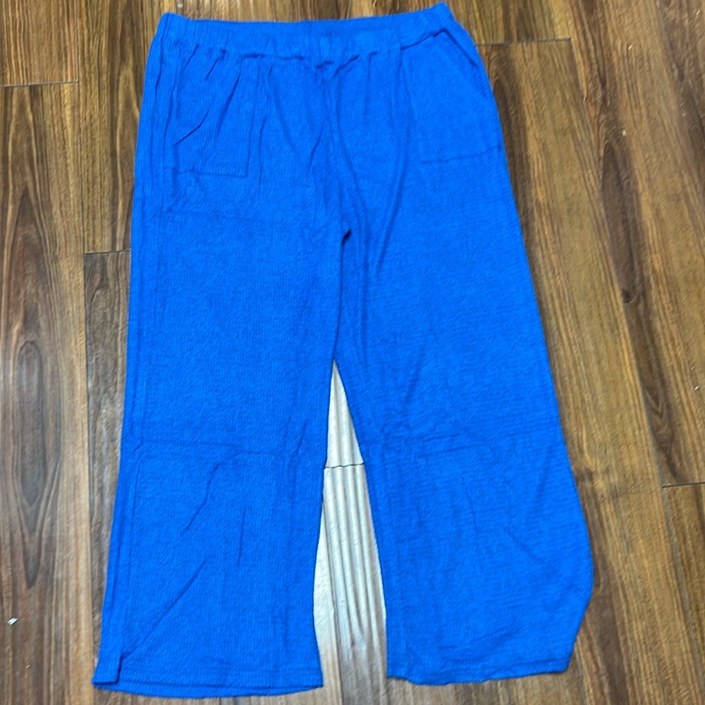 NEW Retreat by Rhonda Shear Comfort Lounge Pants Plus Size 2X Blue Lightweight